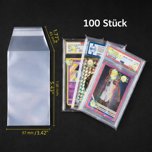 100x PSA Grading Card Schutzhüllen Folien Karten Sleeve TCG Pokemon One Piece